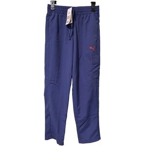 Puma Woven Cargo Pants Blue Crystal Mens Size S Elastic Waist Drawstring Pockets